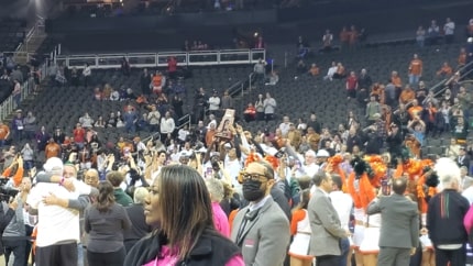 Photo of Miami celeberation after advancing to the Final Four.